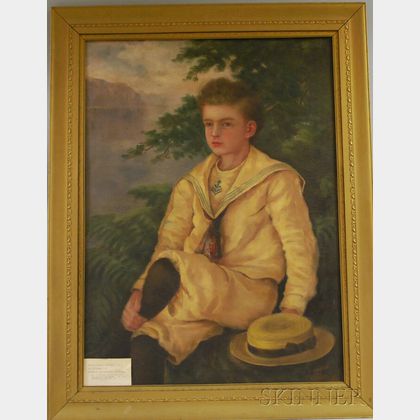 Attributed to Eunice E. Booth (American, 1852-1942) Portrait of Young Boy in a Sailor Suit