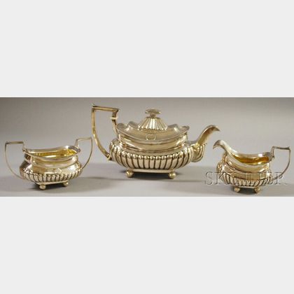 Assembled Three-piece Sterling Silver Tea Service