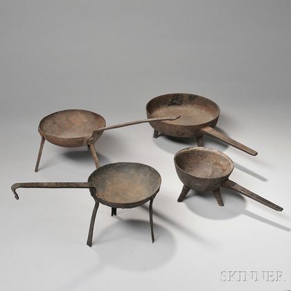 Four Cast Iron Pans