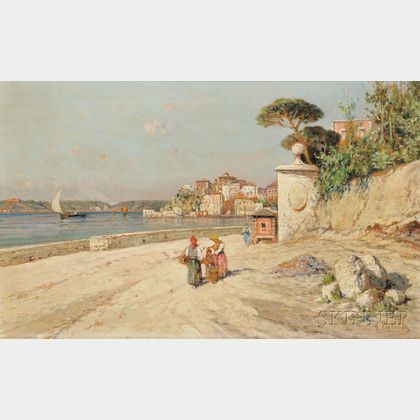 Giuseppe Carelli (Italian, 1858-1921) On the Italian Coast