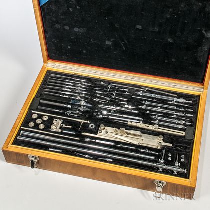 Riefler Cased Set of Mathematical or Drafting Instruments