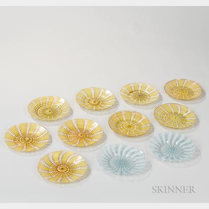 Eleven Venetian Art Glass Plates