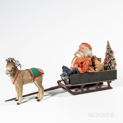 Christmas Sleigh, Santa, and Reindeer