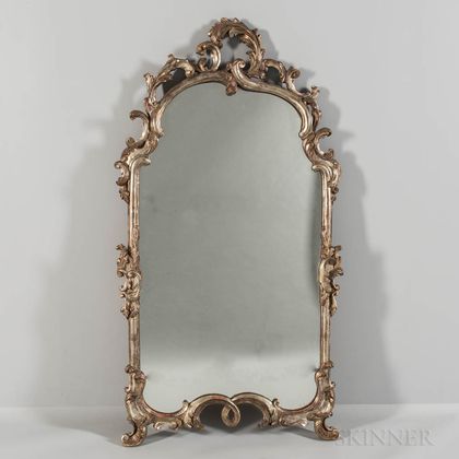 Rococo-style Silver-gilt Carved Mirror