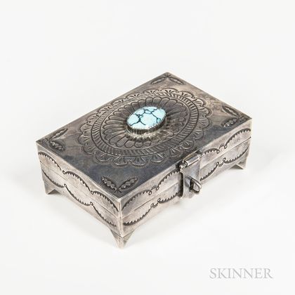 Contemporary Silver and Turquoise Box