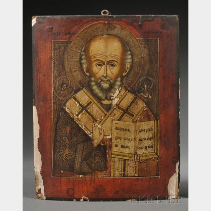 Russian Icon Depicting Saint Nicolas