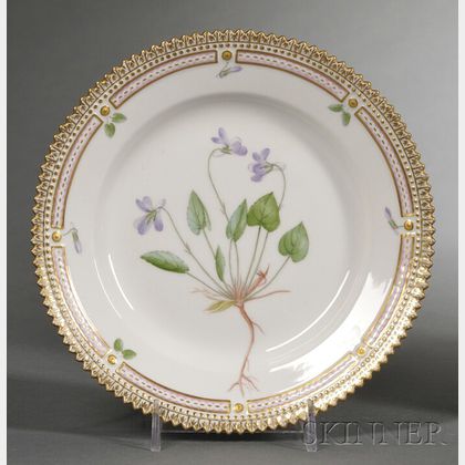 Set of Twelve Royal Copenhagen Porcelain "Flora Danica" Pattern Bread Plates