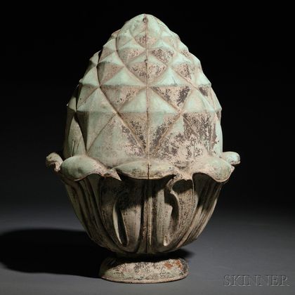 Molded Copper Pineapple-form Architectural Finial