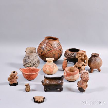 Fourteen Miscellaneous Pottery Items