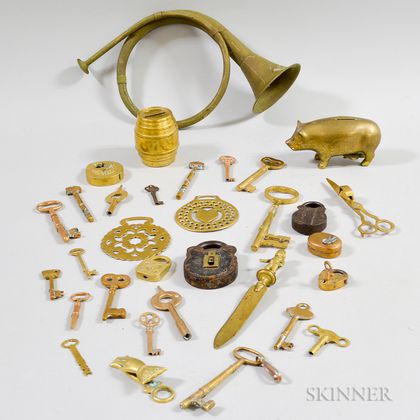 Group of Brass Domestic Items