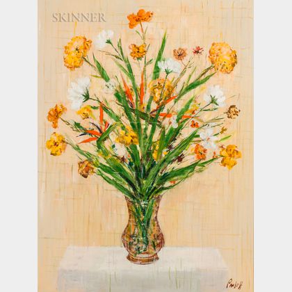 American School, 20th Century Still Life with Flowers in a Vase