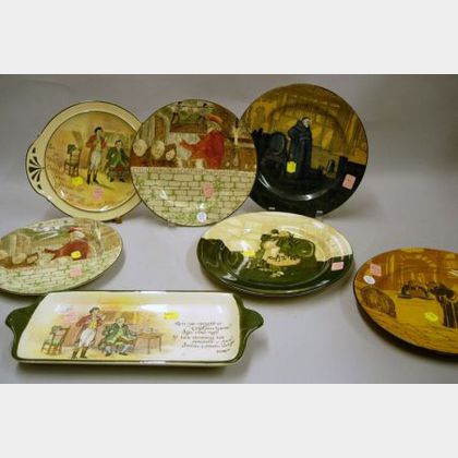 Royal Doulton Robert Burns Series Ware Cake Plate and Six Assorted Plates