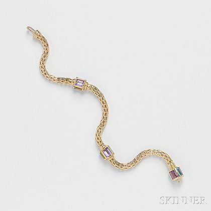 14kt Gold Gem-set Bracelet
