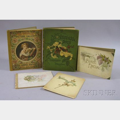 Five 19th Century Ilustrated Poetry and Nature Book Titles