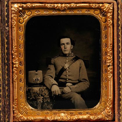 Sixth-plate Ambrotype Portrait of a Soldier in a Militia Uniform