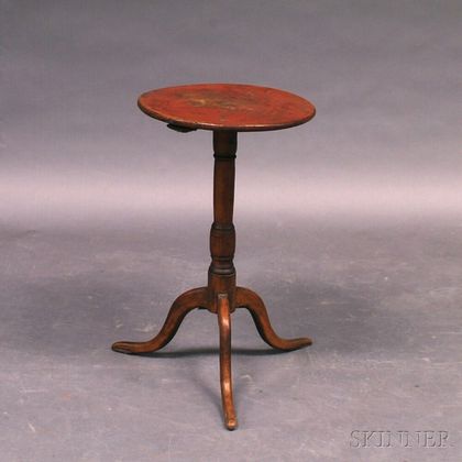 Red-painted Queen Anne Candlestand