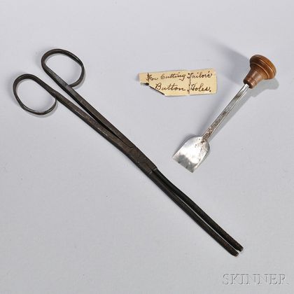 Shaker Tailor's Buttonhole Cutter and a Goffering Iron
