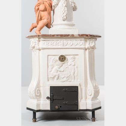 Continental Ceramic and Marble Architectural Stove