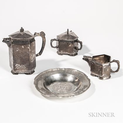 Four Pieces of South American Silver Tableware