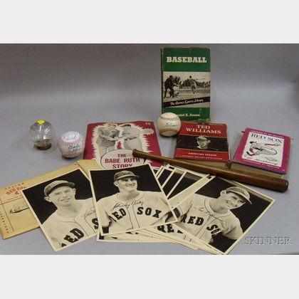 Group of Vintage Boston Red Sox Souvenirs and Baseball Related Items