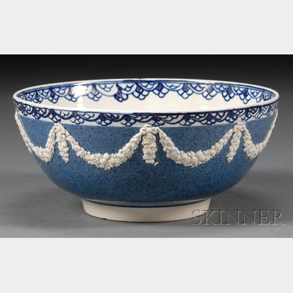 Sprigged and Speckled Mochaware Bowl