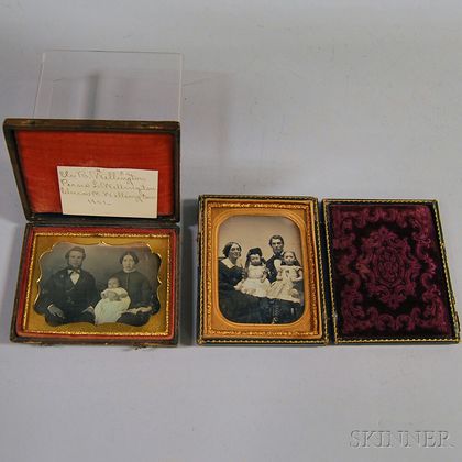 Two Quarter-plate Daguerreotype Portraits of Young Families