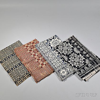 Two Overshot and Two Jacquard Coverlets