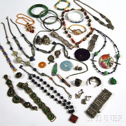 Group of Asian and Middle Eastern Hardstone Jewelry