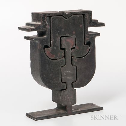Modern Iron Jigsaw Sculpture 