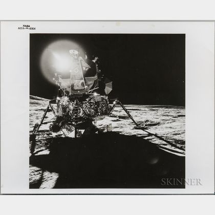 Apollo 14, Lunar Module Antares Reflecting a Flare from the Sun.