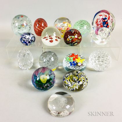 Sixteen Glass Paperweights