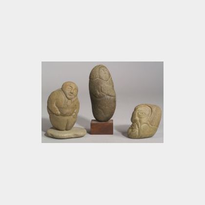 Three David Marshall Figural Stone Carvings
