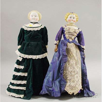 Blonde China Doll and Blonde Parian Doll