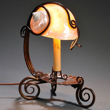 Art Nouveau Nautilus Shell Table Lamp 