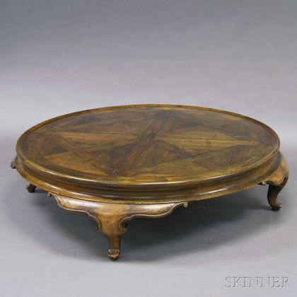 Large Asian-style Hardwood Circular Coffee Table