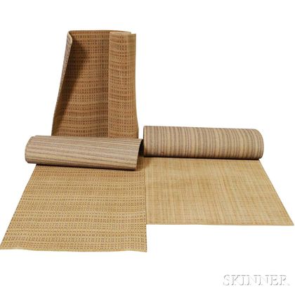 Three Rolls of Synthetic Beige Carpeting