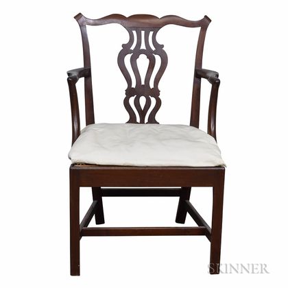 Chippendale Carved Mahogany Slip-seat Armchair