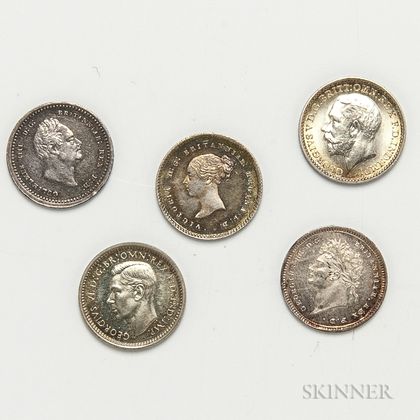 Six 2 Pence Maundy Coins