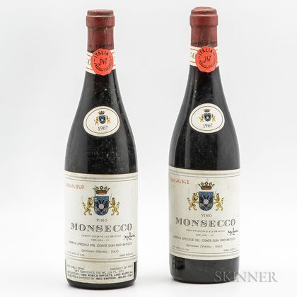 Conte don Ugo Ravizza Vino Monsecco Reserva Speciale 1967, 2 bottles 