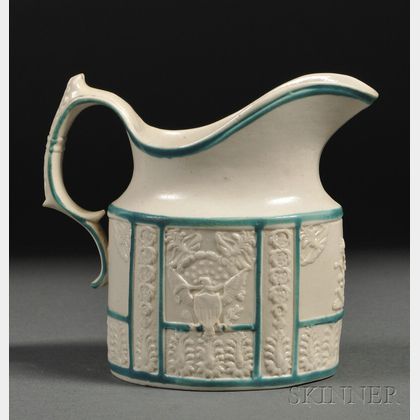 Castleford-type Pottery Creamer Decorated with Liberty and Great Seal