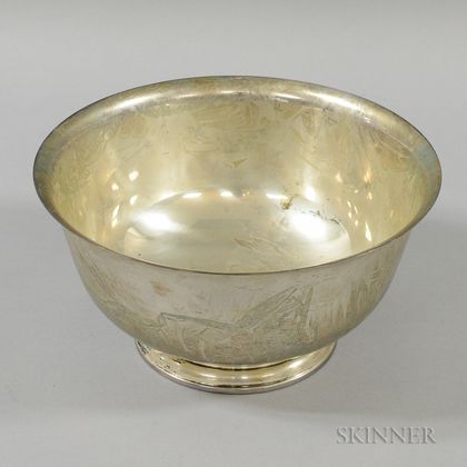 Steiff Sterling Silver Revere-reproduction Yacht Trophy Bowl