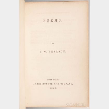 Emerson, Ralph Waldo (1803-1882) Poems , First Edition.