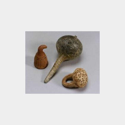 Three Pre-Columbian Pottery Rattles