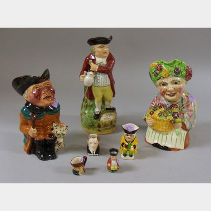 Five Collectible Ceramic Toby Jugs and Two Character Jugs