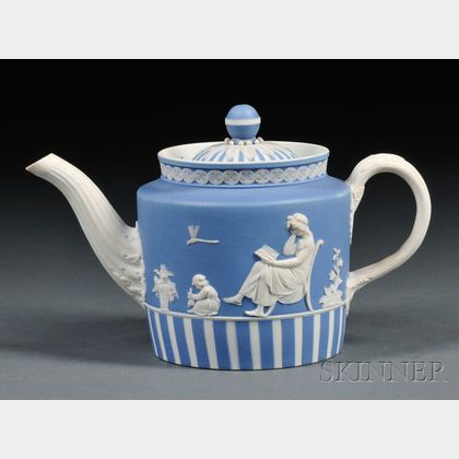 Wedgwood Blue Jasper Dip Teapot and Cover