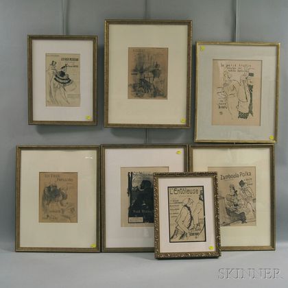 Henri de Toulouse-Lautrec (French, 1864-1901) Seven Sheet Music Covers: Le Petit Trottin