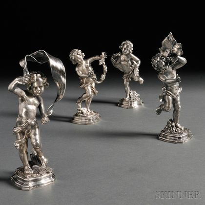Four Buccellati Sterling Silver Figural Table Ornaments