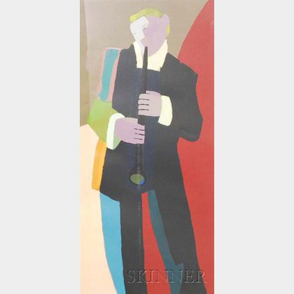 Framed Print of a Clarinet Player