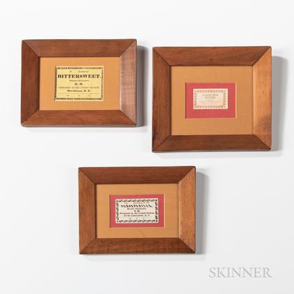 Three Framed Shaker Seed Labels
