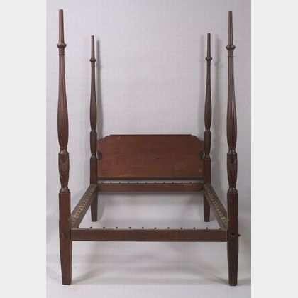 Federal Mahogany Carved Reeded Tall Post Bed